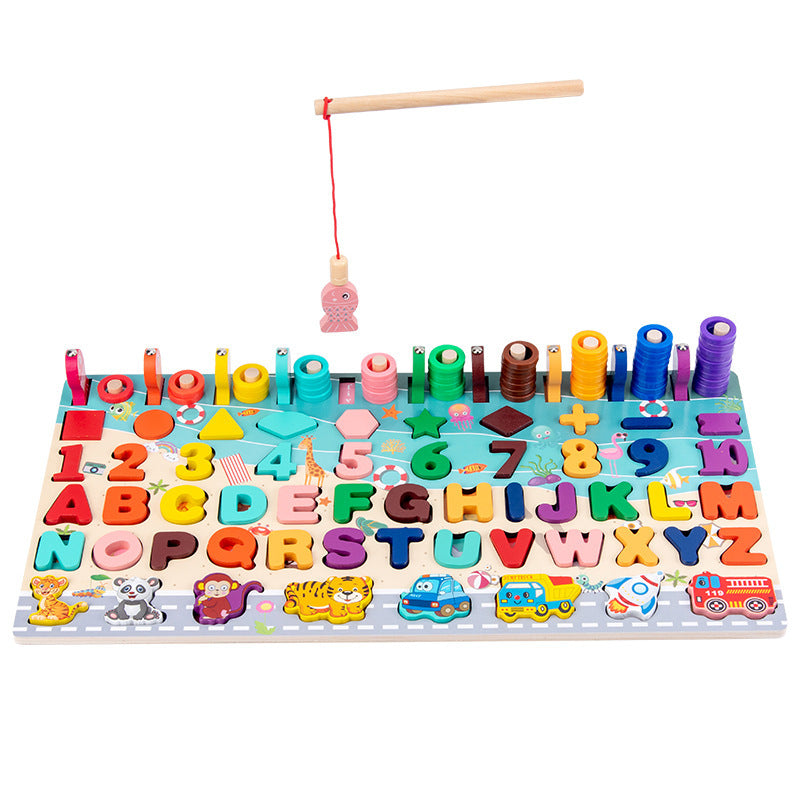Wooden Toys Baby Cognitive Number Letter Shape Boys And Girls Early Education Puzzle