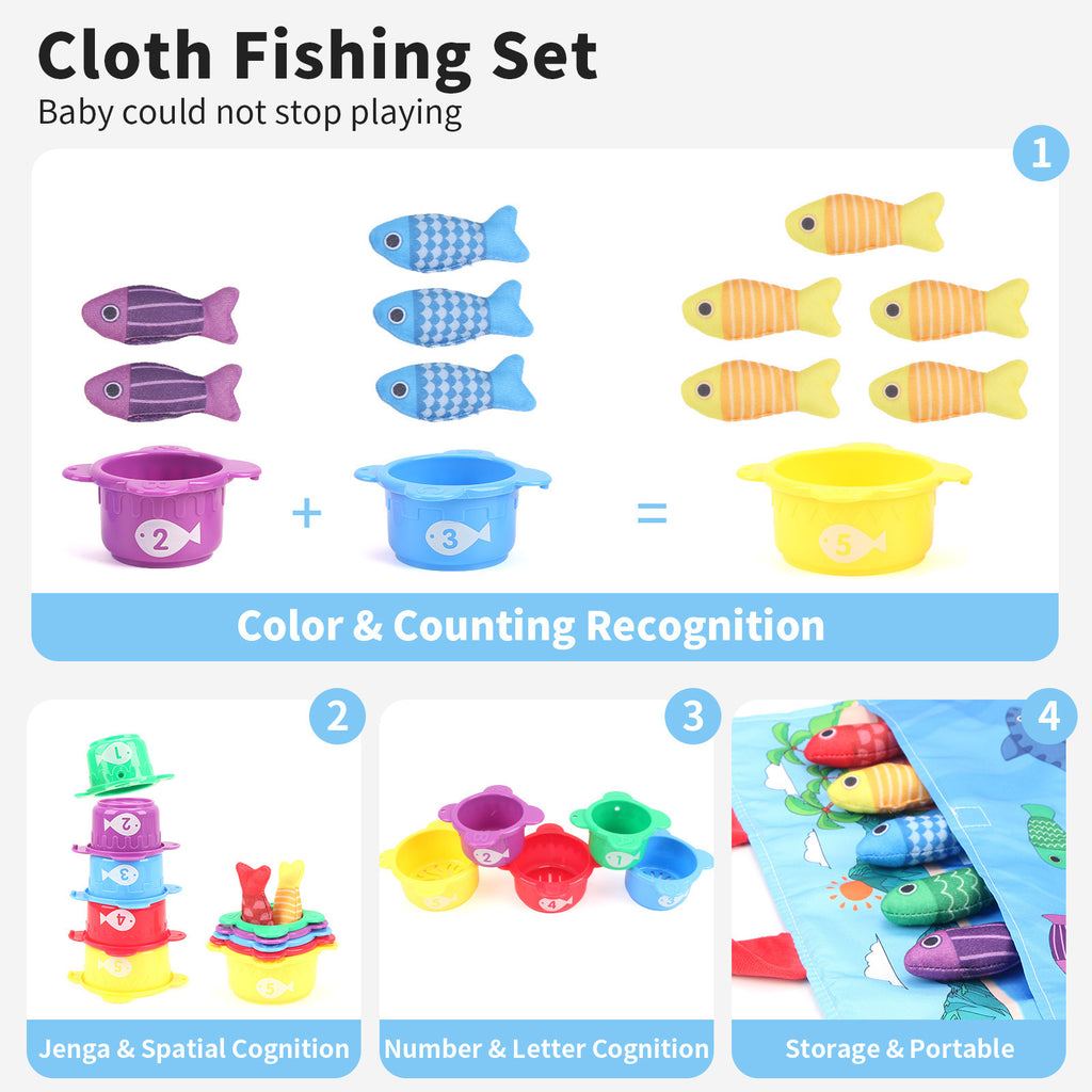 Baby Fishing Toys Three-dimensional Fabric Crawling Early Education Enlightenment