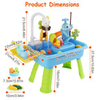 1Set 3 In 1 Kitchen Sink Toy With Electric Faucet Water Table Fishing Game Role Play Sink Set Indoor Outdoor For Kids Aged 3 Years Old