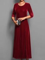 Women's Solid Color Velvet Dress
