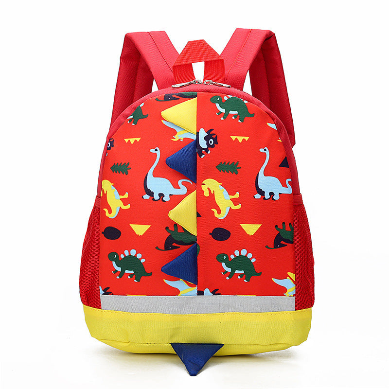 Mochila infantil con diseño de dinosaurio de dibujos animados para niños de preescolar y escuela