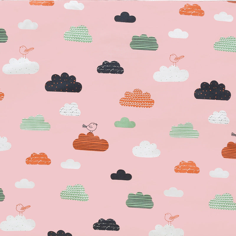 cambiador de bebé de algodón transpirable e impermeable con estampado de dibujos animados 