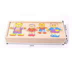 Baby puzzle blocks, bear dressing and matching toys
