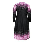 Women's Christmas Elements Floral Print Swing Dress