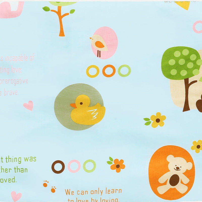 cambiador de bebé de algodón transpirable e impermeable con estampado de dibujos animados 