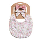 European And American Cotton Cute Floral Baby Anti-Spitting Milk Saliva Towel Newborn Printing Bib  Headband Set