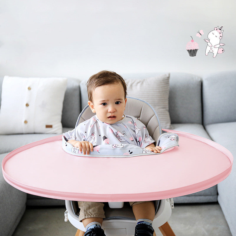 Bandeja para babero, tapete para bebés que se ensucian, babero impermeable para bebés