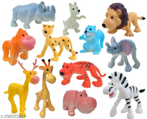 Funny Jungle Animals Toys Forest Animal Set Mini Cartoon Animal Toys