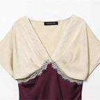 Women's Lace Silk Satin Dress