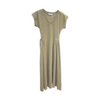 Simple V-neck Tight Waist Elegant Long Slimming All-matching Dress