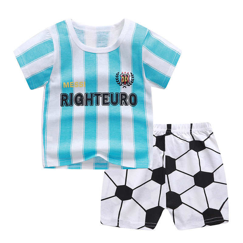 Children's Children's Summer Clothing Round Neck Short Sleeve Suit