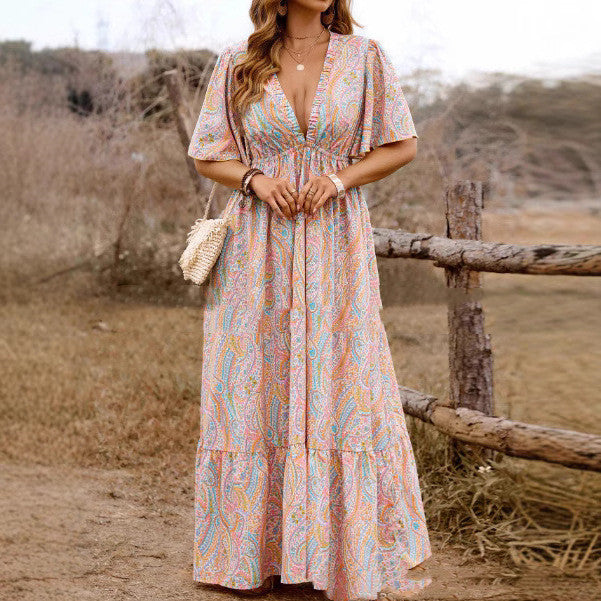 Bohemian Color Paisley Vintage Dress
