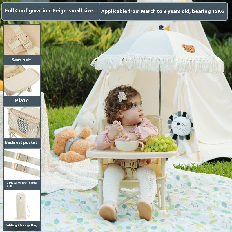 Baby Picnic Chair Outdoor Beach Camping Stool Portable Folding Photography Learning Seaside Dining Table