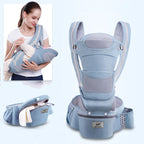 Portabebés ergonómico tipo canguro, 3 en 1, con asiento de cadera y orientación frontal.