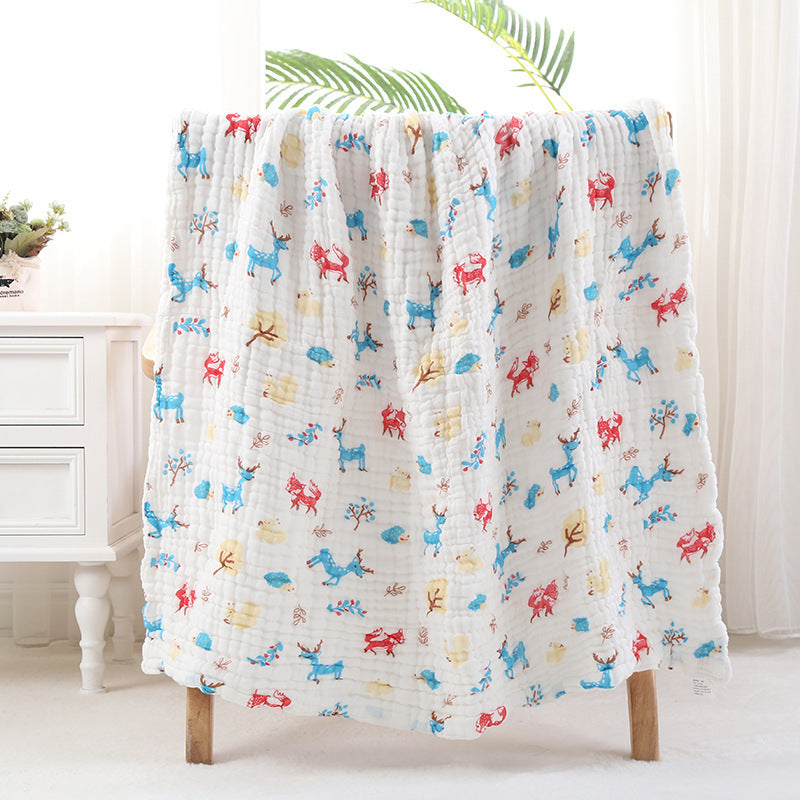 Baby Bath Towel With Six-layer Seersucker Quilt Soft