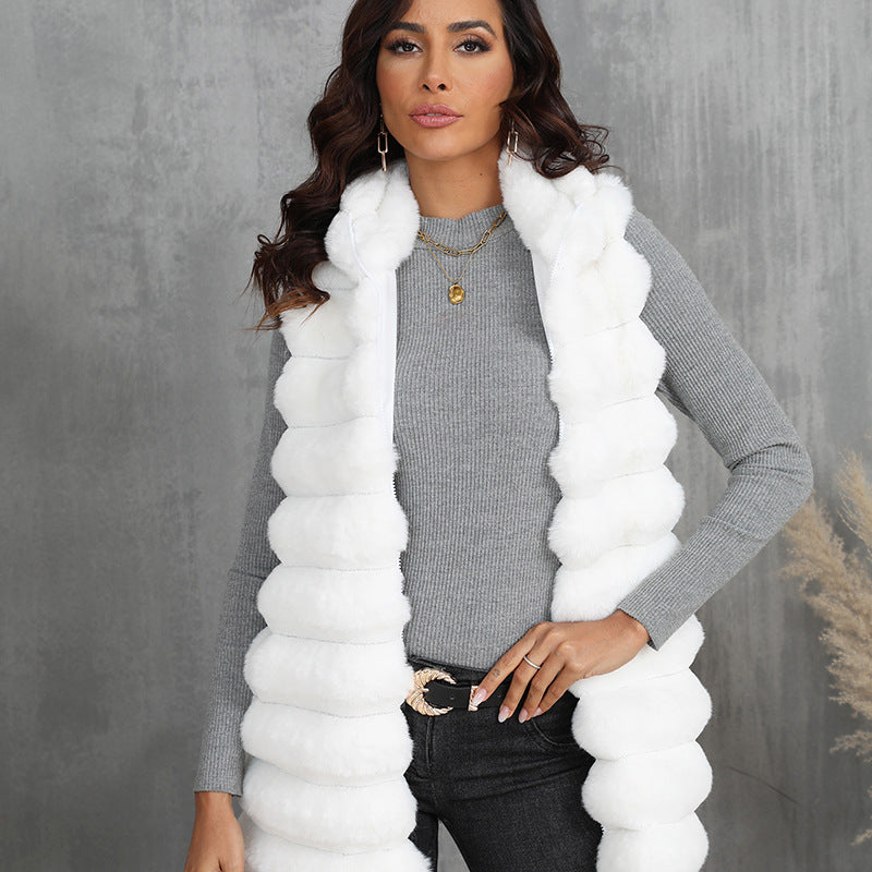 Mid-length Autumn And Winter New Faux Fur Vest For Women
