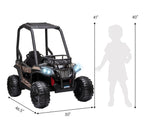 12V Kids Off-Road UTV Electric Ride On Car Black Camouflage High Roof Remote Control Lights MP3 Adventure Toys