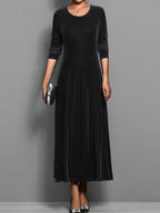 Women's Solid Color Velvet Dress