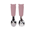 Cuchara de silicona para bebé con forma de osito de dibujos animados, vajilla infantil