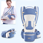 Portabebés ergonómico tipo canguro, 3 en 1, con asiento de cadera y orientación frontal.