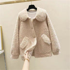 Loose Korean Style Thick All-match Faux Cashmere Coat For Women