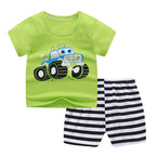 Children's Children's Summer Clothing Round Neck Short Sleeve Suit