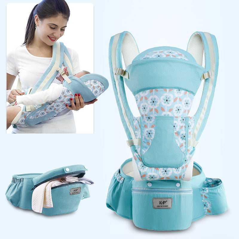Portabebés ergonómico tipo canguro, 3 en 1, con asiento de cadera y orientación frontal.