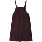 Sleeveless Artistic Large Size Loose Mid-length Women's Vest Dress Corduroy