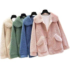 Loose Korean Style Thick All-match Faux Cashmere Coat For Women