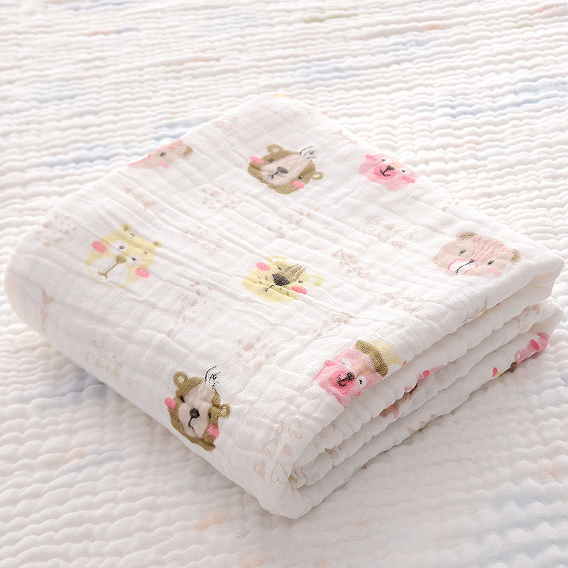 Baby Bath Towel With Six-layer Seersucker Quilt Soft