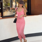 Fashion Sexy V-neck Plaid Suspender Dress