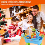 1Set 3 In 1 Kitchen Sink Toy With Electric Faucet Water Table Fishing Game Role Play Sink Set Indoor Outdoor For Kids Aged 3 Years Old