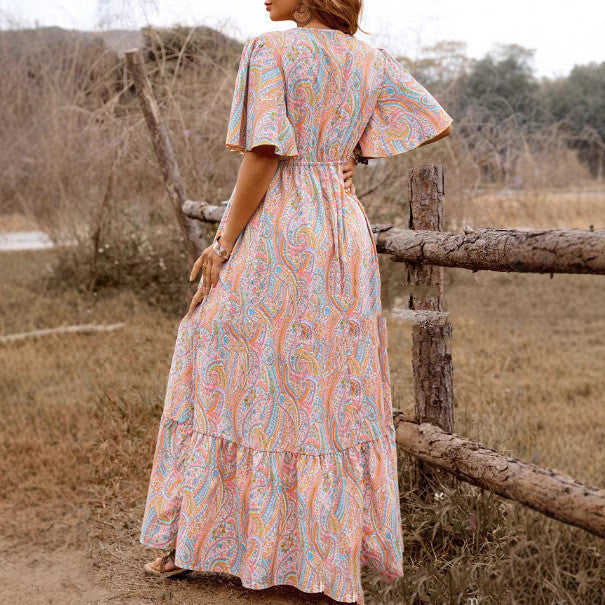 Bohemian Color Paisley Vintage Dress