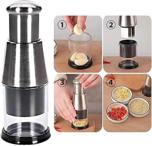 Stainless Steel Hand Food Chopper Garlic Press