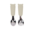 Cuchara de silicona para bebé con forma de osito de dibujos animados, vajilla infantil