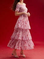 Floral Off-the-Shoulder Tiered Maxi Dress