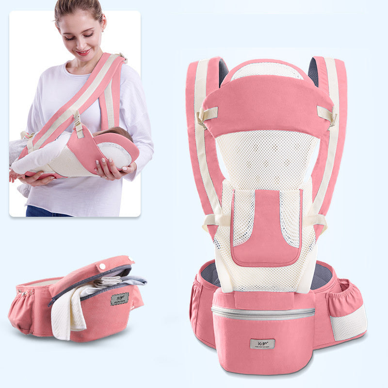 Portabebés ergonómico tipo canguro, 3 en 1, con asiento de cadera y orientación frontal.