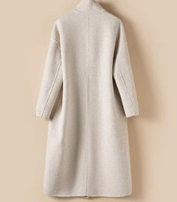Long Stand-up Collar High-grade Double-sided Woolen Coat