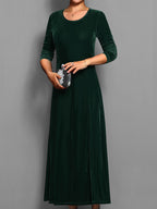Women's Solid Color Velvet Dress