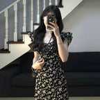 Female Casual Versatile Black Shivering Dress For Women Summer