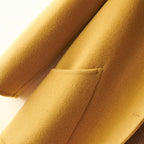 Wool Pearl Buckle Double-faced Woolen Goods Women's Doll Collar Mid-length Coat