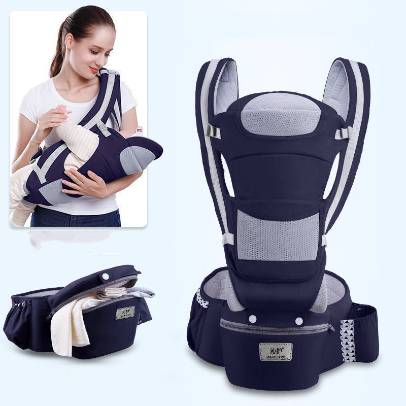 Portabebés ergonómico tipo canguro, 3 en 1, con asiento de cadera y orientación frontal.