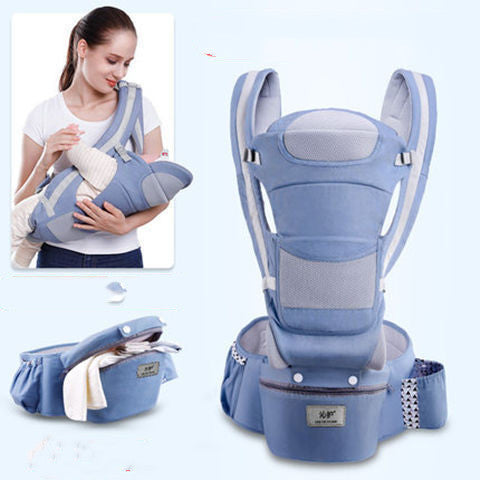 Portabebés ergonómico tipo canguro, 3 en 1, con asiento de cadera y orientación frontal.
