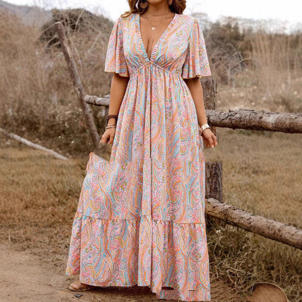 Bohemian Color Paisley Vintage Dress