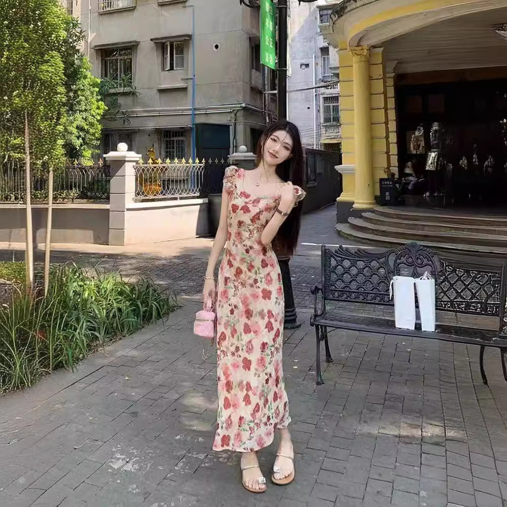 Seaside Holiday French Style Temperament Long Dress