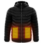 Men Heated Puffer Jacket Electric Heating Coat Insulated Hood Windbreaker 9Heat Zones