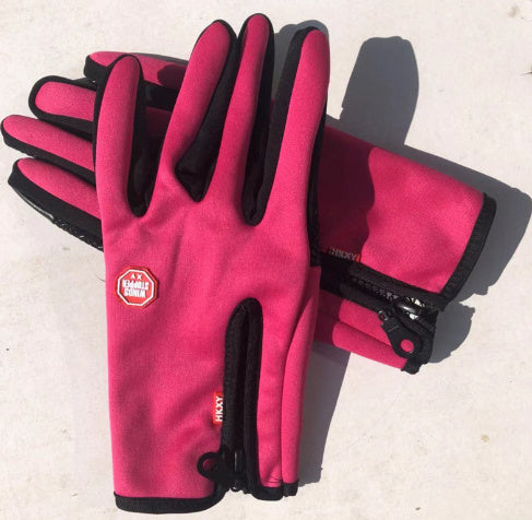 Full Finger Touch Screen Zipper Ski Gloves