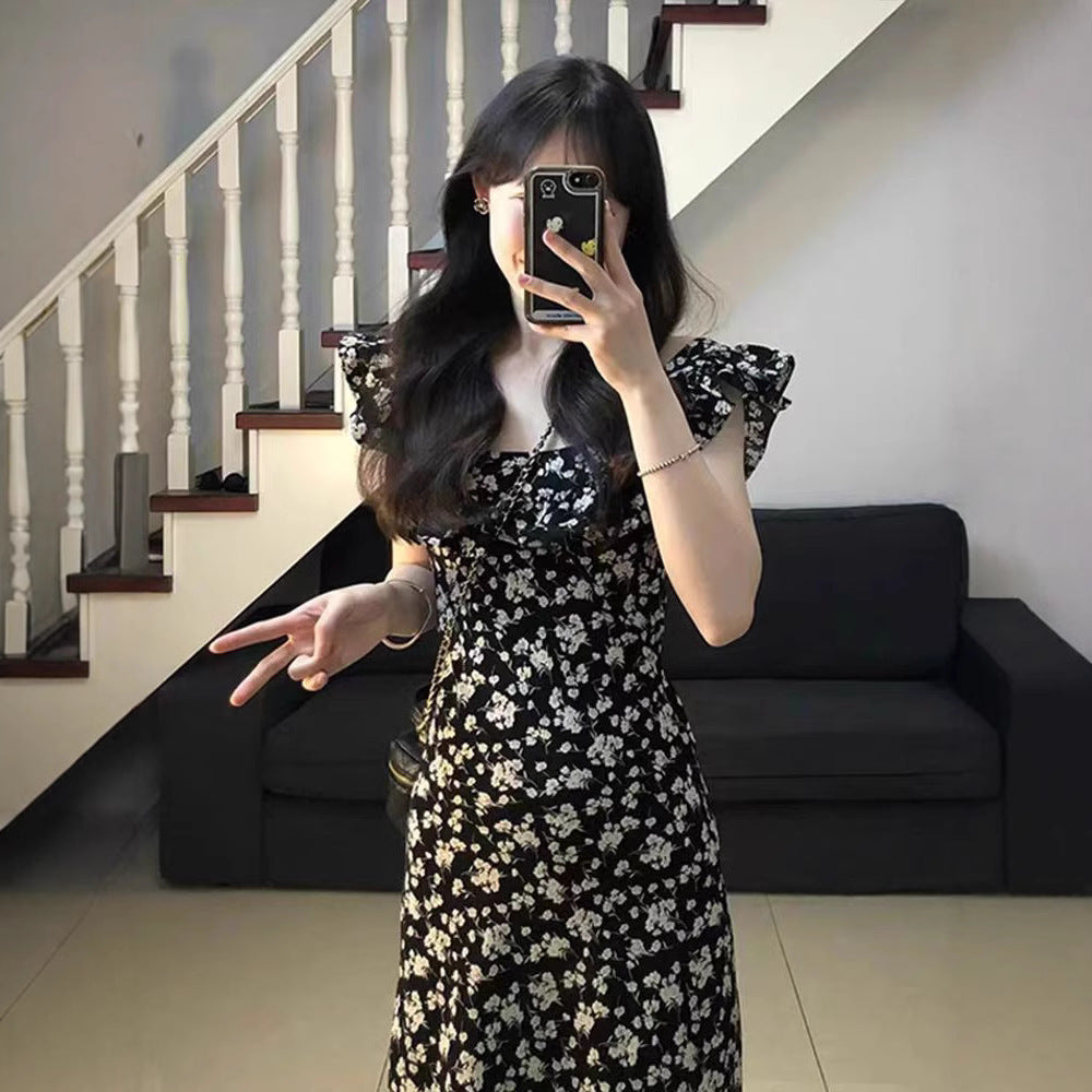 Female Casual Versatile Black Shivering Dress For Women Summer