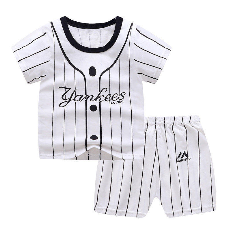 Children's Children's Summer Clothing Round Neck Short Sleeve Suit