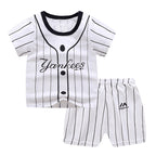 Children's Children's Summer Clothing Round Neck Short Sleeve Suit